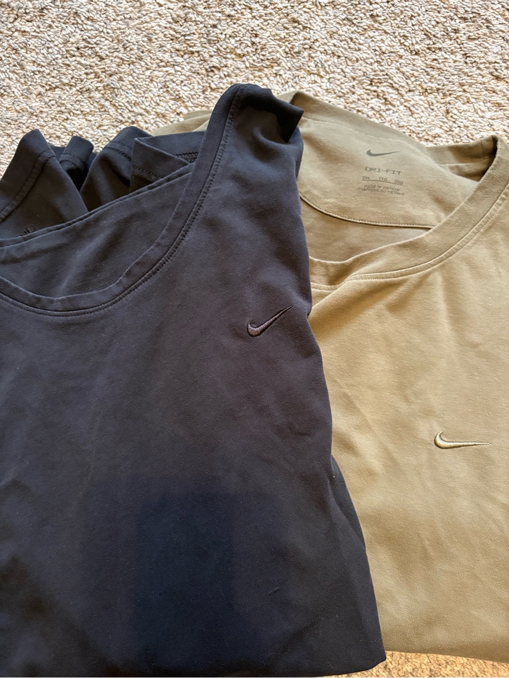 Nike Men's Premium Dri Fit Athletic Tank and Long Sleeve Shirts - Set of 2